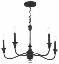  6255-076 - 5 LIGHT CHANDELIER FIXURE IN METAL