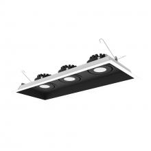  NMRT3-3RL240NBW - Three-Head Flanged LED Multiple Lighting Trim, 1500lm per Head w/ Narrow Flood Optic, 4000K,