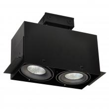  NMRTLG-12D6L1927SB - LED Trimless 2-Head MLS Housing, 30W / 2100lm per Head, 2700K, 16-Degrees Spot, Black, 120-277V