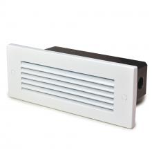  NSW-841/32W - Brick Die-Cast LED Step Light w/ Horizontal Louver Face Plate, 118lm / 4.6W, 3000K, White Finish