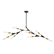  AC11538 - Filiali 10 Light Chandelier (Black & Harvest Brass)