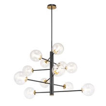  AC11768VB - Aurelia Collection 12-Light Chandelier Black and Brushed Brass