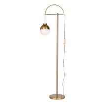  AC7594BR - Cortina Brass Floor Lamp with Opal Shade