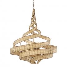  240P08BTR - Flow 8-Lt Twist Pendant - Baguette/Natural Rattan