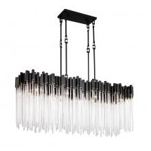  309N08MBFG - Matrix 8-Lt Linear Pendant - Matte Black/French Gold