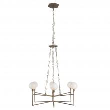  314C06HG - Bodie 6-Lt Chandelier w/ Glossy Opal White Glass - Havana Gold