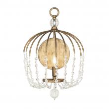  343W01HG - Voliere 1-Lt Crystal Wall Sconce - Havana Gold