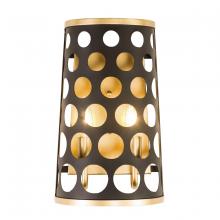  346W02MBFG - Bailey 2-Lt Wall Sconce - Matte Black/French Gold