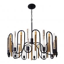  354P12MBAG - Darden 12-Lt Pendant - Matte Black/Antique Gold