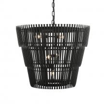  355P06CB - Apollo 6-Lt 3-Tier Pendant - Carbon Black