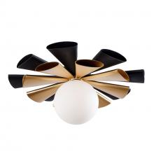  372S01LMBFG - Daphne 1-Lt Convertible Flush Mount/Sconce - Matte Black/French Gold