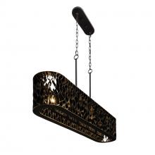  380N06MBFG - Estela 6-Lt   Linear Pendant - Matte Black/French Gold