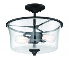  50452-FB - Gwyneth 2 Light Convertible Semi Flush in Flat Black