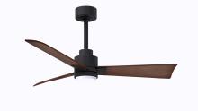  AKLK-BK-WN-42 - Alessandra 3-blade transitional ceiling fan in matte black finish with walnut blades. Optimized fo