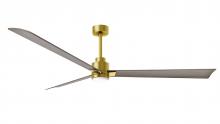  AKLK-BRBR-GA-72 - Alessandra 3-blade transitional ceiling fan in brushed brass finish with gray ash blades. Optimize