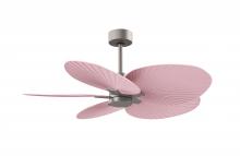  AKTP-BN-PI - Alessandra Tropical 5-blade ceiling fan in Brushed Nickel and Light Pink blades.