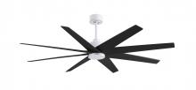  AN-MWH-BK-64 - Ariella 8-blade ceiling fan in Matte White and Matte Black blades