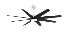  ANLK-MWH-BK-64 - Ariella 8-blade ceiling fan in Matte White and Matte Black Blades