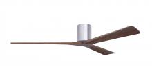  IR3H-BN-WA-72 - Irene-3H three-blade flush mount paddle fan in Brushed Nickel finish with 72” solid walnut tone