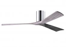  IR3H-CR-BW-60 - Irene-3H three-blade flush mount paddle fan in Polished Chrome finish with 60” solid barn wood t