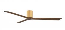  IR3H-LM-WA-72 - Irene-3H three-blade flush mount paddle fan in Light Maple finish with 72” Walnut tone blades. 