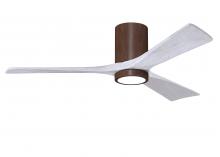  IR3HLK-WN-MWH-52 - Irene-3HLK three-blade flush mount paddle fan in Walnut finish with 52” solid matte white wood b