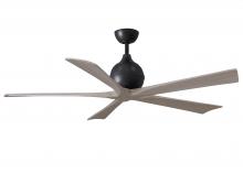  IR5-BK-GA-60 - Irene-5 five-blade paddle fan in Matte Black finish with 60" with gray ash blades.