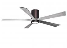  IR5HLK-BB-BW-60 - IR5HLK five-blade flush mount paddle fan in Brushed Bronze finish with 60” solid barn wood tone