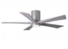  IR5HLK-BN-BW-52 - IR5HLK five-blade flush mount paddle fan in Brushed Nickel finish with 52” solid barn wood tone