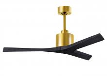  MW-BRBR-BK-52 - Mollywood 6-speed contemporary ceiling fan in Brushed Brass finish with 52” solid matte black wo