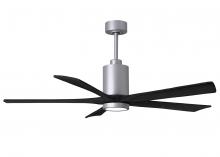  PA5-BN-BK-60 - Patricia-5 five-blade ceiling fan in Brushed Nickel finish with 60” solid matte black wood blade