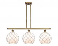  516-3I-BB-G121-10RW - Farmhouse Rope - 3 Light - 37 inch - Brushed Brass - Cord hung - Island Light