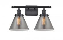 Innovations Lighting 916-2W-BK-G43-LED - Cone - 2 Light - 18 inch - Matte Black - Bath Vanity Light