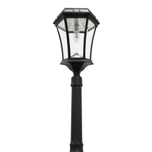  94B001 - Victorian Bulb Single Solar Lamp Post with GS Solar LED Light Bulb - Black Finish