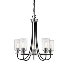  3505-MB/BN - Clifton 5-Light Chandelier Ceiling Light Matte Black/Brushed Nickel