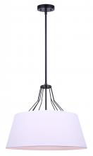  ICH1075A03BK18 - ANTON, ICH1075A03BK18 -G-, MBK Color, 3 Lt 18inch Width Rod Chandelier, White Fabric Shade