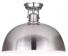  IFM622A16BN - Polo 16 in. 1-Light 100-Watt Modern Brushed Nickel Flush Mount with Brushed Nickel Metal Shade