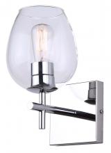  IVL1019A01CH - Cain 5.75 in. 1 Light Chrome Sconce with Clear Glass Shade