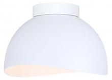  IFM1122A11WH - Henlee 11 in. 1-Light 60-Watt Modern Matte White Flush Mount with Matte White Metal Shade