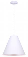  IPL730B01WH - MALI, IPL730B01WH -G-, MWH Color, 1 Lt Cord Pendant, 60W Type A, 13.75inch W x 14.375 - 62.375inch H