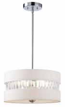  ICH426A03CH16 - Ballard, ICH426A03CH16, 3 Lt Rod Chandelier, Fabric Shade with Acrylic, 100W Type A