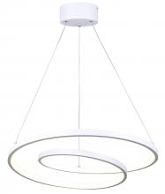  LCH259A20WH - LIVANA 1 Light Matte White Modern Chandelier with Integrated LED for Dining Rooms and Living Rooms