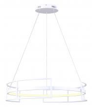  LCH231A24WH - AMORA 1 Light Matte White Modern Chandelier with Integrated LED for Dining Rooms and Living Rooms