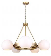  ICH1169A05GDP9 - MONROE 5 Light Gold Mid Century Modern Chandelier for Dining Rooms and Living Rooms