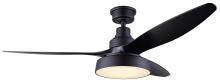  CF52ROM3BK - Roman 52" Indoor Matte Black Standard Ceiling Fan with Soft White Integrated LED w/ Remote Inclu