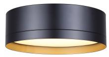  LFM285A12BK - KYRIE 11.75 in. 1 Light Integrated LED Black Modern Flush Mount with Black Metal Shade