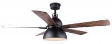  CF52LYR5BK - Lyric 52" Indoor Standard Matte Black Ceiling Fan w/ Vintage LED Bulbs Included with Remote Incl